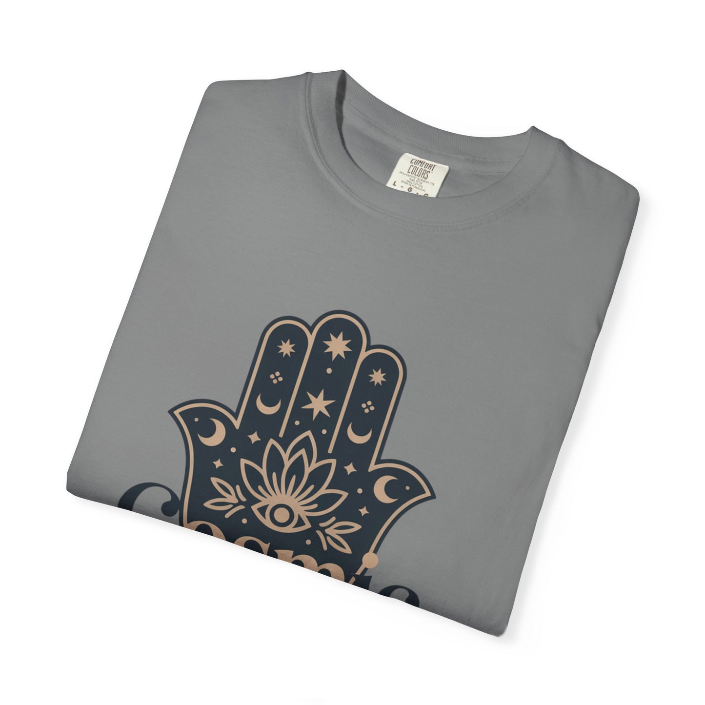 Cosmic Divine T-Shirt — Hamsa Hand Spiritual Graphic Tee