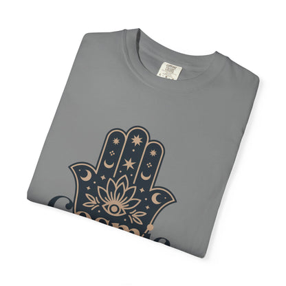 Cosmic Divine T-Shirt — Hamsa Hand Spiritual Graphic Tee