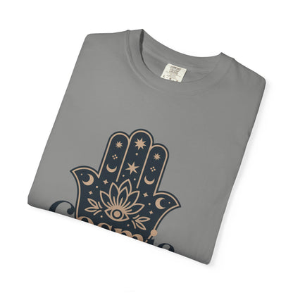 Cosmic Divine T-Shirt — Hamsa Hand Spiritual Graphic Tee