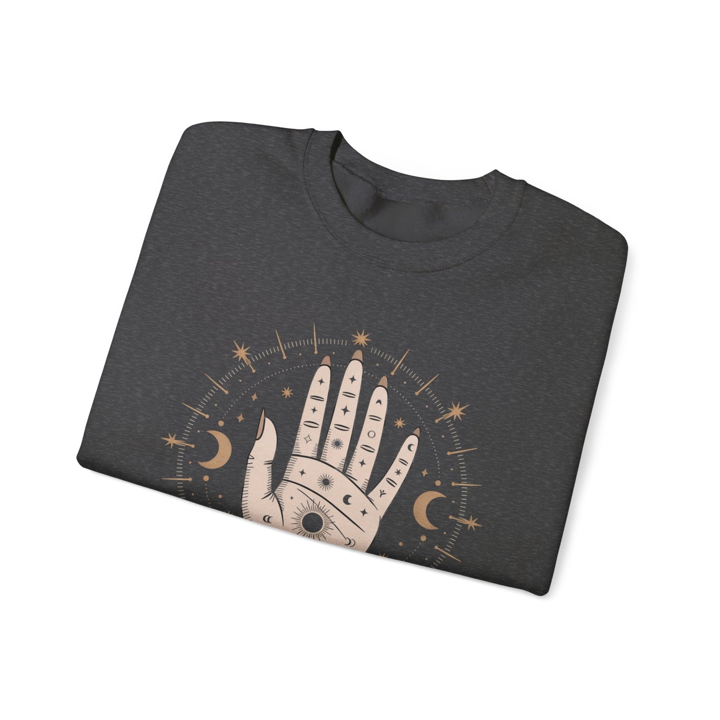 Mystic Palmistry Sweatshirt — Hand with All-Seeing Eye Crewneck