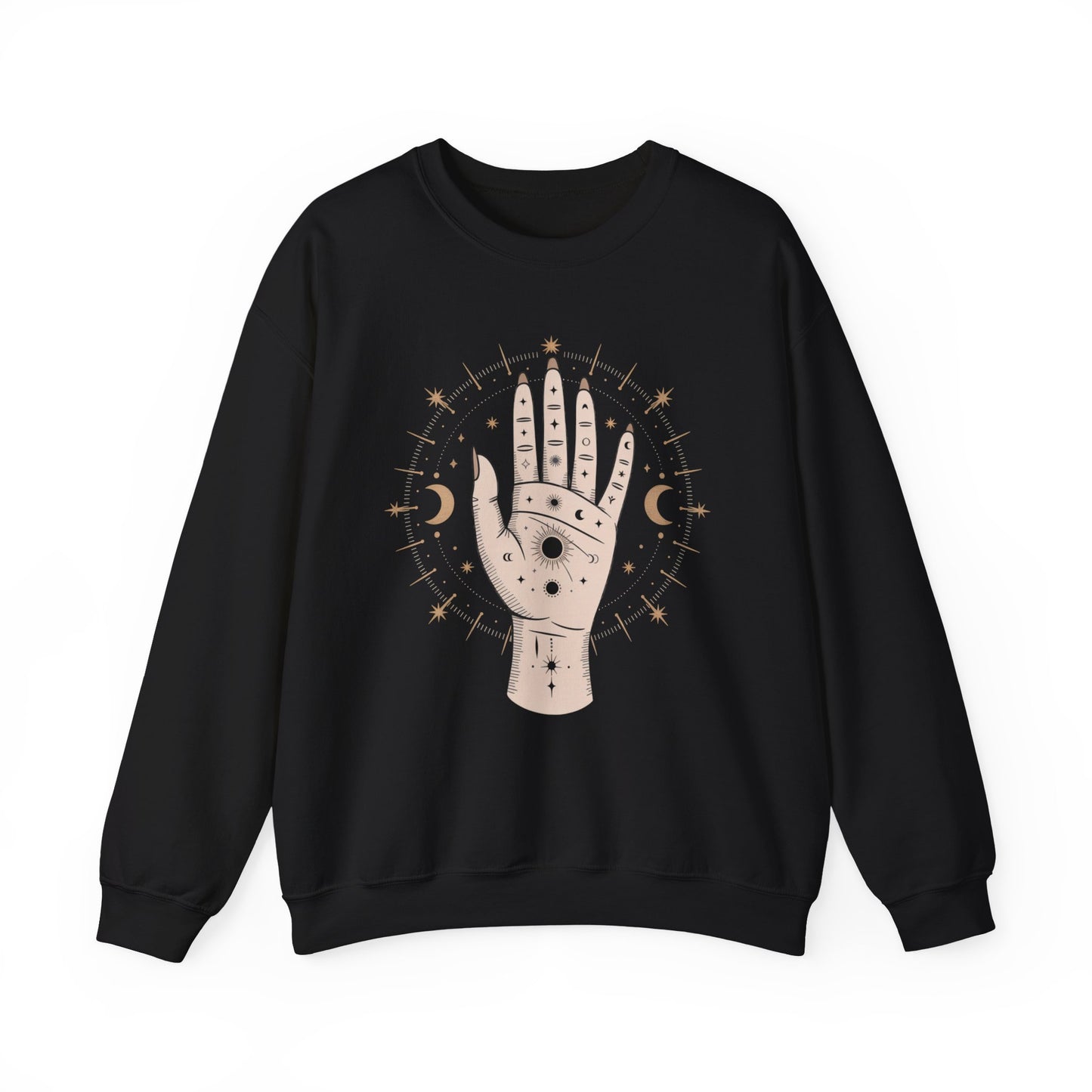 Mystic Palmistry Sweatshirt — Hand with All-Seeing Eye Crewneck