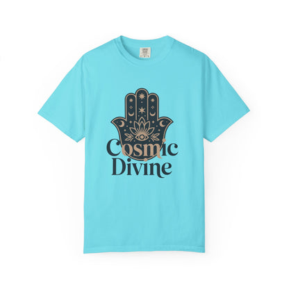 Cosmic Divine T-Shirt — Hamsa Hand Spiritual Graphic Tee