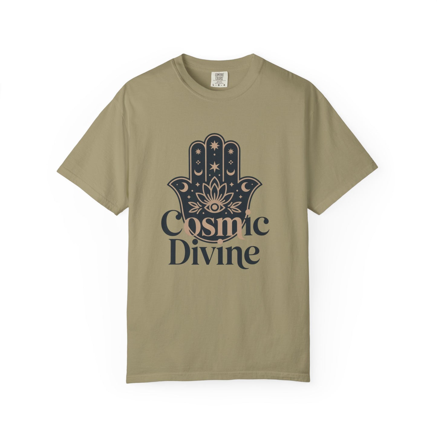 Cosmic Divine T-Shirt — Hamsa Hand Spiritual Graphic Tee