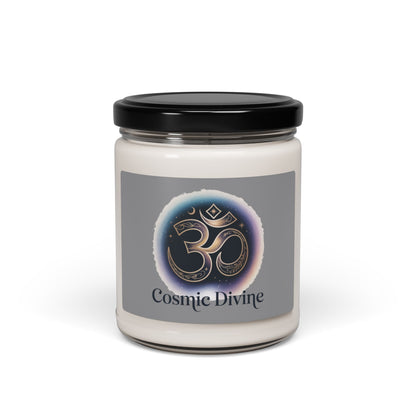 Cosmic Divine Soy Candle — 9oz Scented Spiritual Aromatherapy Candle with Om Symbol