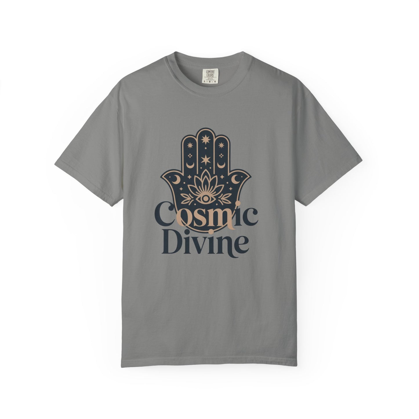 Cosmic Divine T-Shirt — Hamsa Hand Spiritual Graphic Tee
