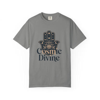 Cosmic Divine T-Shirt — Hamsa Hand Spiritual Graphic Tee