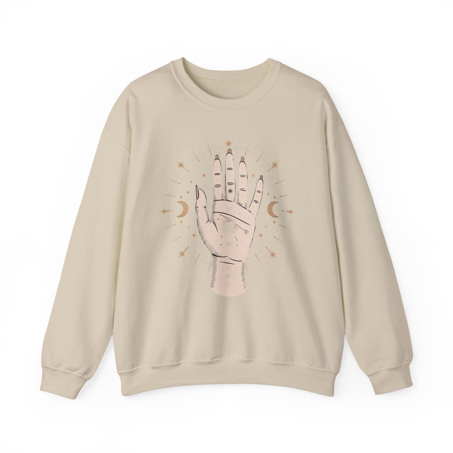 Mystic Palmistry Sweatshirt — Hand with All-Seeing Eye Crewneck