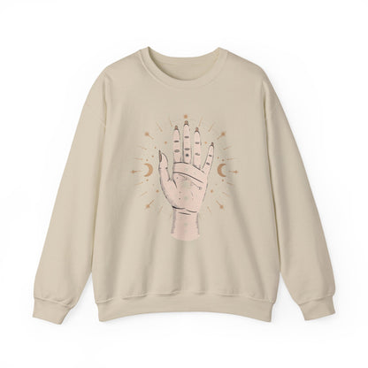 Mystic Palmistry Sweatshirt — Hand with All-Seeing Eye Crewneck