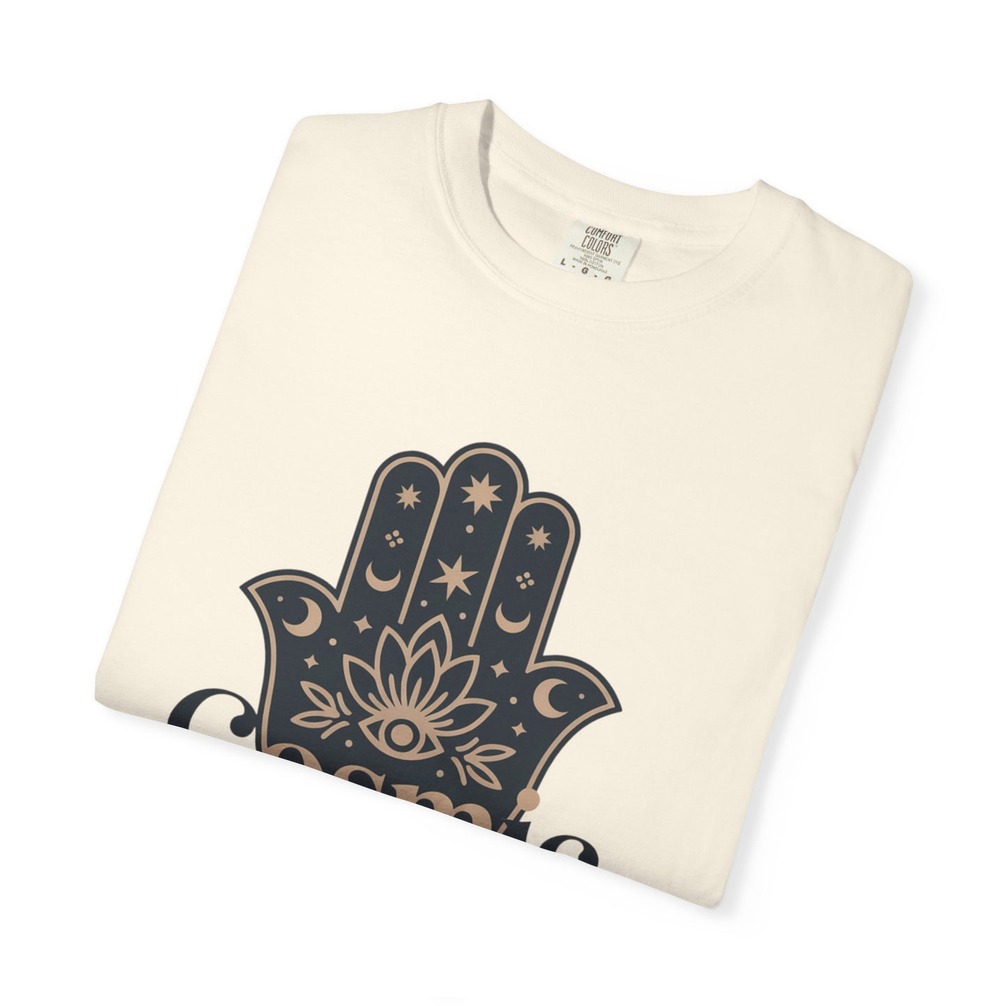 Cosmic Divine T-Shirt — Hamsa Hand Spiritual Graphic Tee