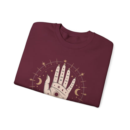 Mystic Palmistry Sweatshirt — Hand with All-Seeing Eye Crewneck
