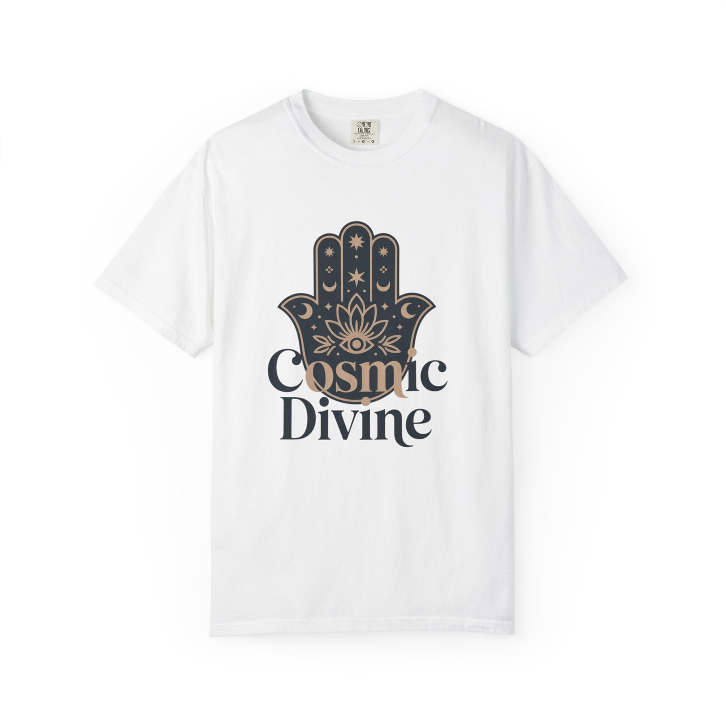 Cosmic Divine T-Shirt — Hamsa Hand Spiritual Graphic Tee