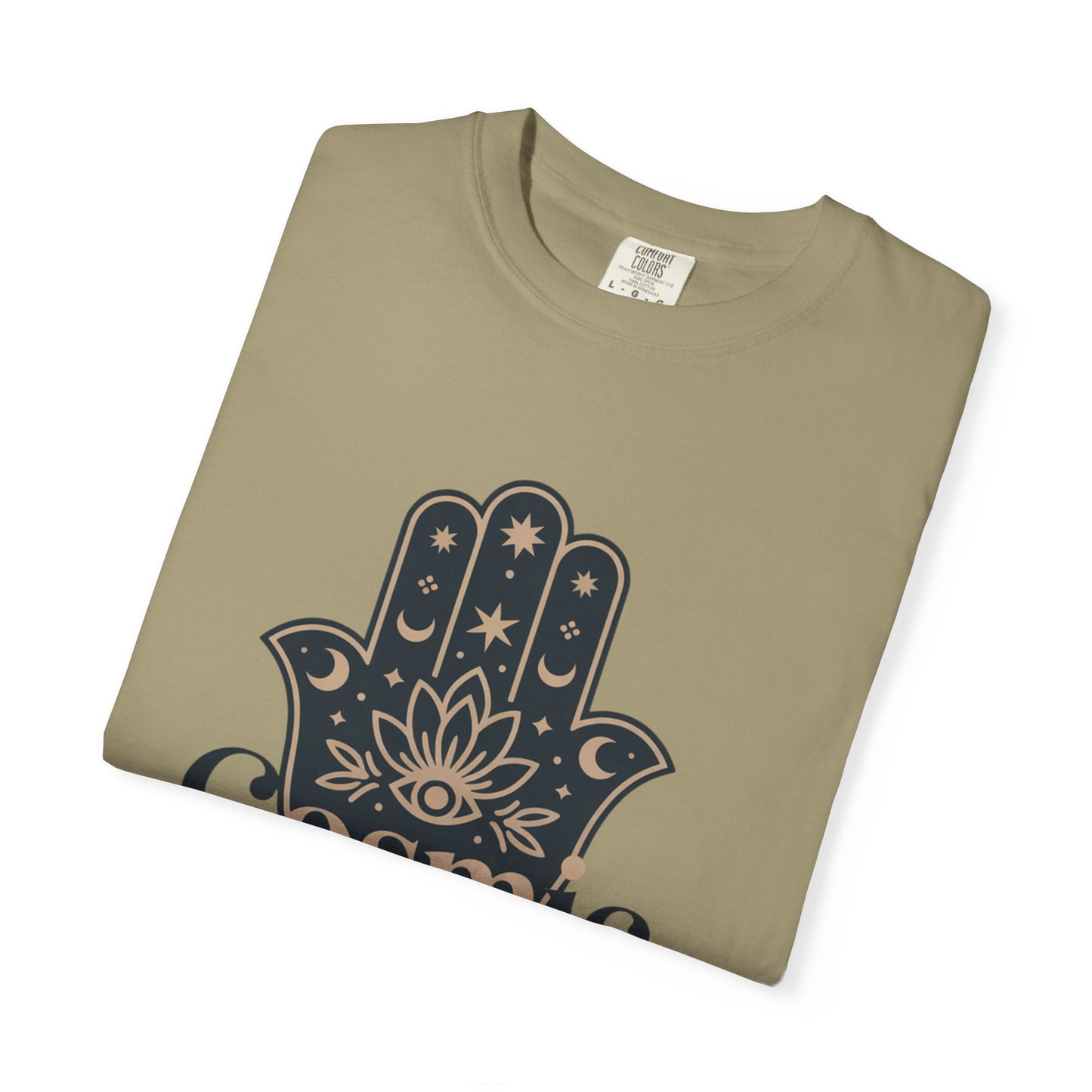 Cosmic Divine T-Shirt — Hamsa Hand Spiritual Graphic Tee