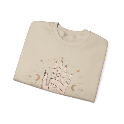 Mystic Palmistry Sweatshirt — Hand with All-Seeing Eye Crewneck