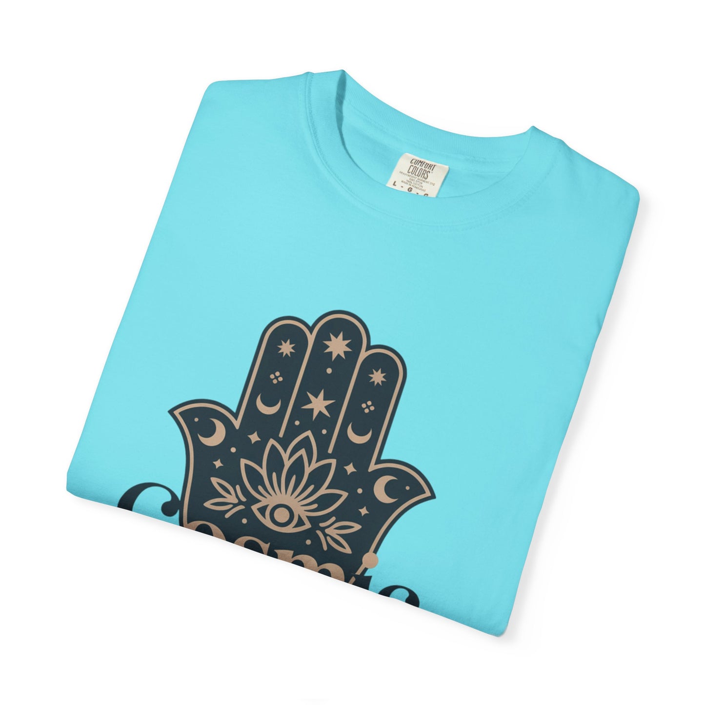 Cosmic Divine T-Shirt — Hamsa Hand Spiritual Graphic Tee