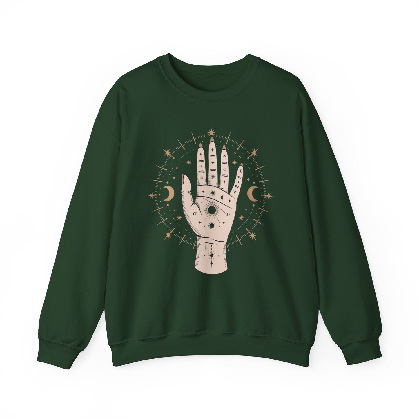 Mystic Palmistry Sweatshirt — Hand with All-Seeing Eye Crewneck