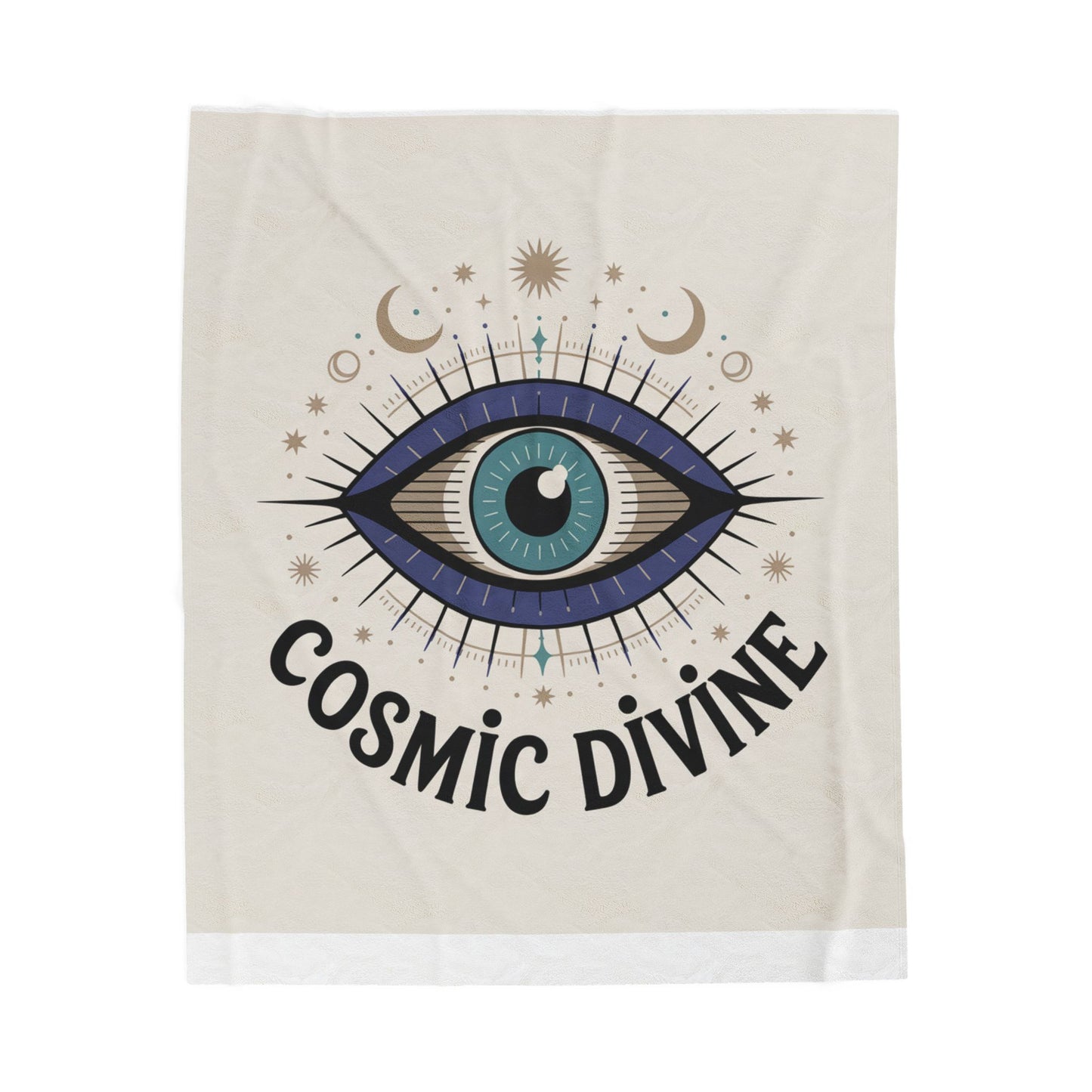 Cosmic Divine Velveteen Plush Blanket — Mystical Eye Throw for Astrology & Spiritual Gifts