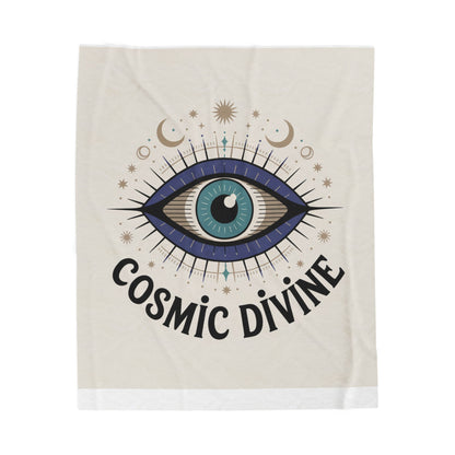 Cosmic Divine Velveteen Plush Blanket — Mystical Eye Throw for Astrology & Spiritual Gifts