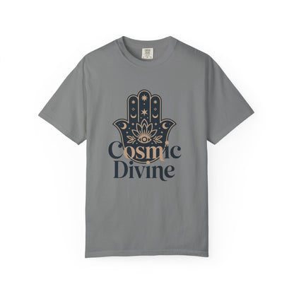 Cosmic Divine T-Shirt — Hamsa Hand Spiritual Graphic Tee