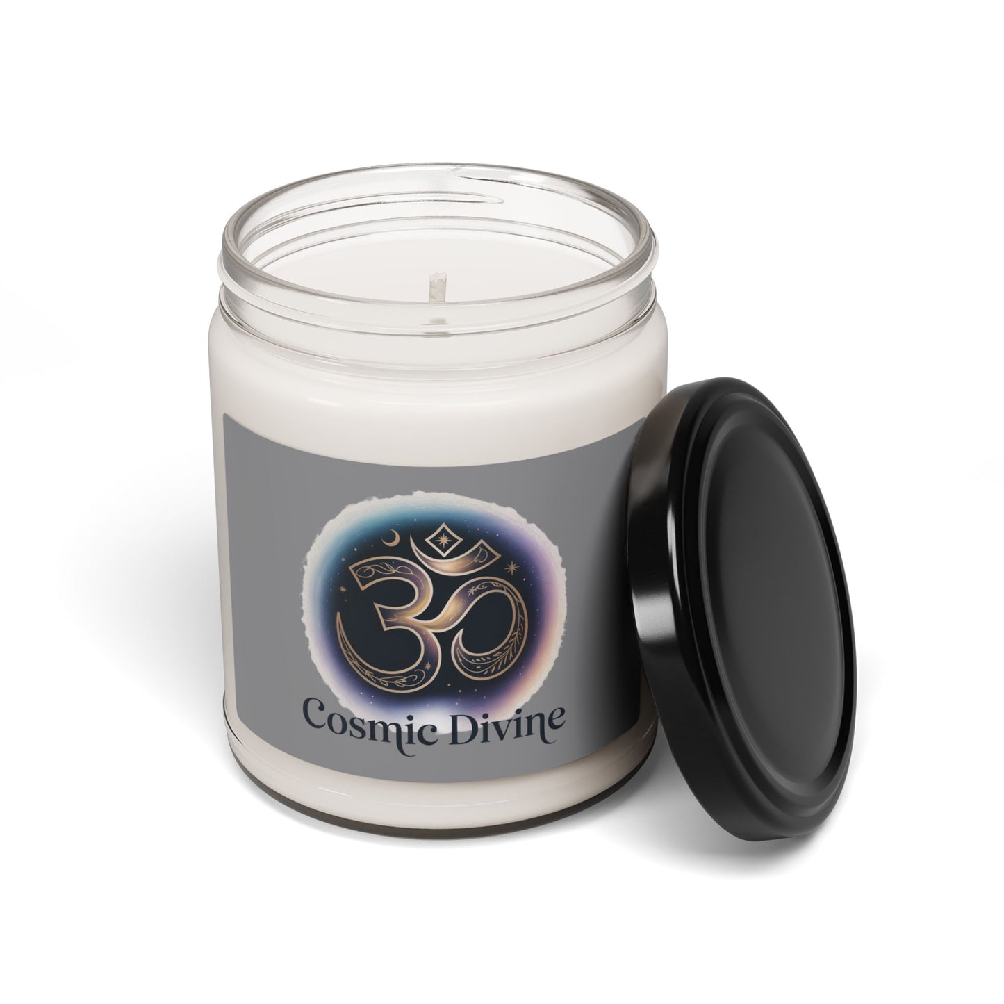 Cosmic Divine Soy Candle — 9oz Scented Spiritual Aromatherapy Candle with Om Symbol