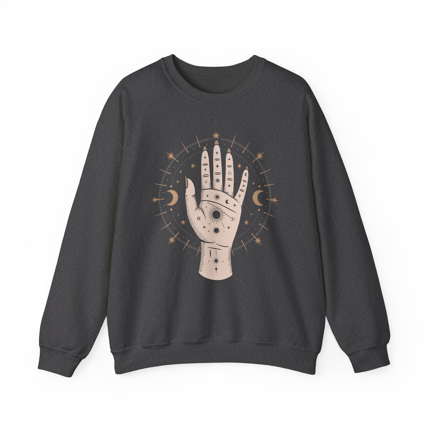 Mystic Palmistry Sweatshirt — Hand with All-Seeing Eye Crewneck